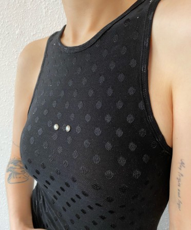 Black Studs Polka Dots Vest #250424